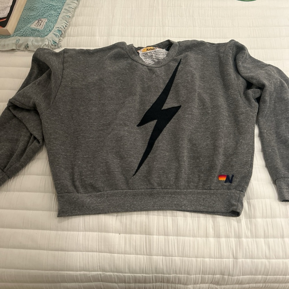 Aviator Nation Bolt Sweatshirt- heather grey